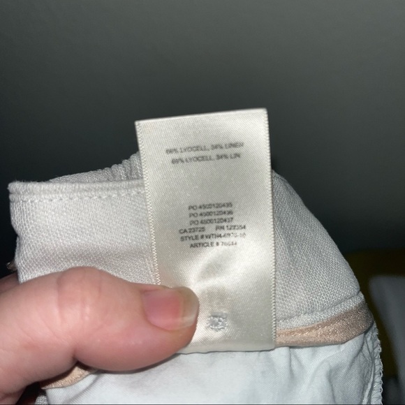 Aritizia Wilfred Light blue and gray linens blend slacks size 4 - Picture 8 of 10